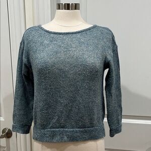 ANAYI Mohair blend Sweater Open Back Blue Metallic threading Open knit Size XS